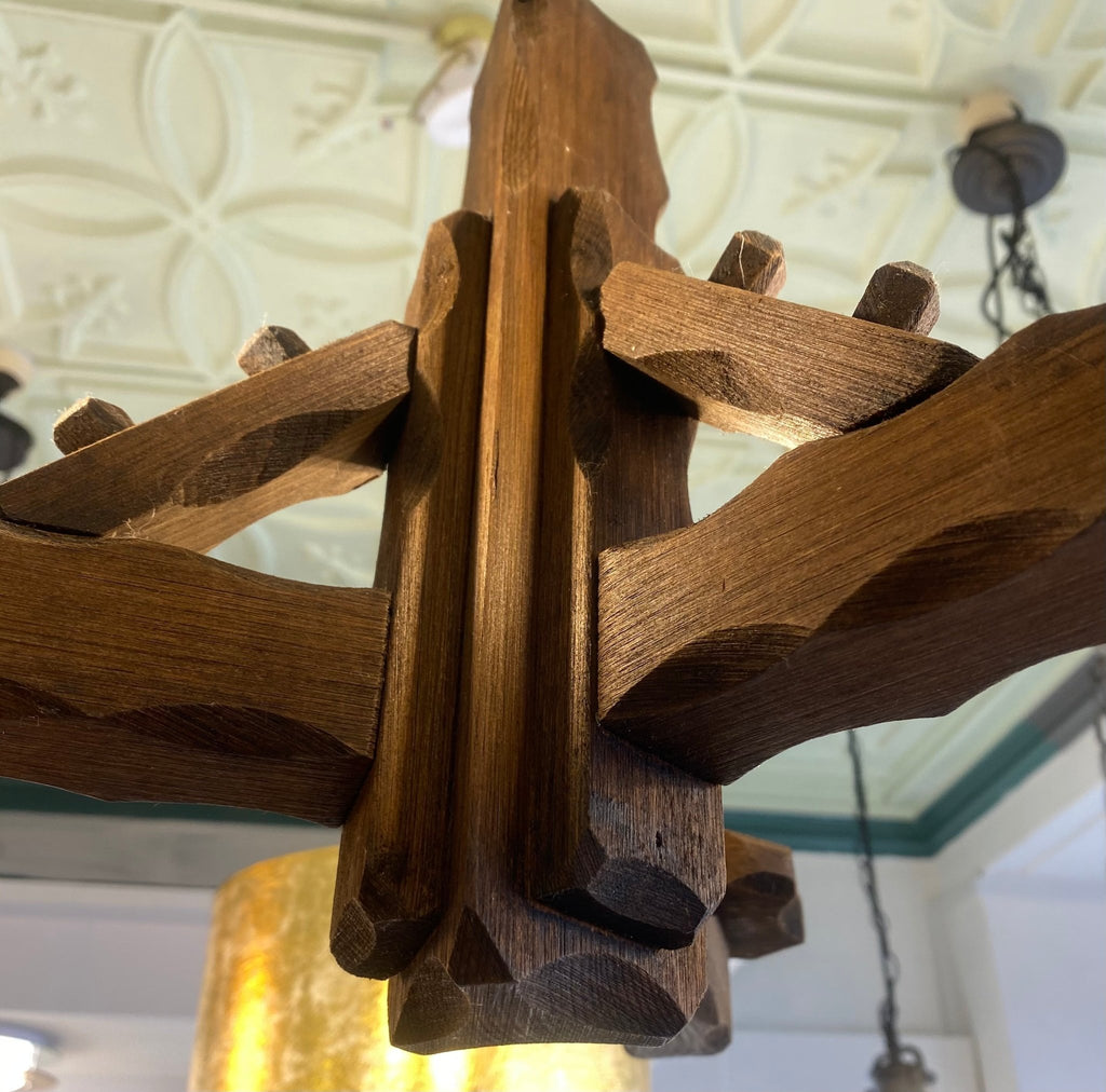 Luminosity Designs - Rustic 3 Arm Wooden Chandelier Light - Luminosity Designs Ltd