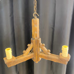Luminosity Designs - Rustic 3 Arm Wooden Chandelier Light - Luminosity Designs Ltd