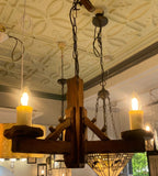 Luminosity Designs - Rustic 3 Arm Wooden Chandelier Light - Luminosity Designs Ltd