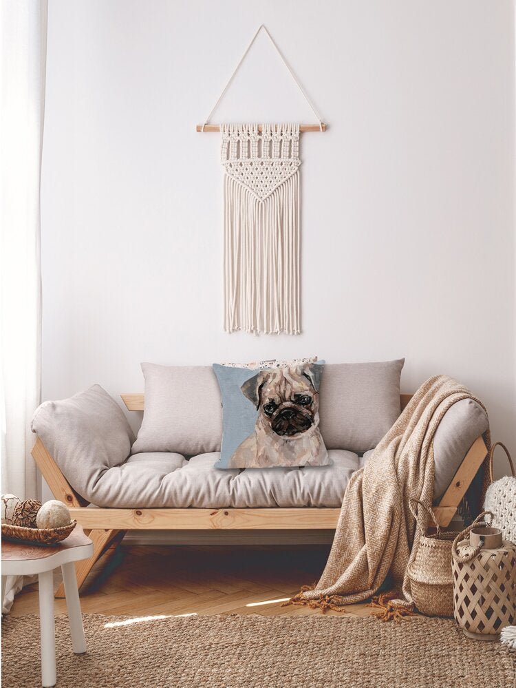 Luminosity Designs - Sad Pug Dog Artist Style Couch Cushion - Luminosity Designs Ltd