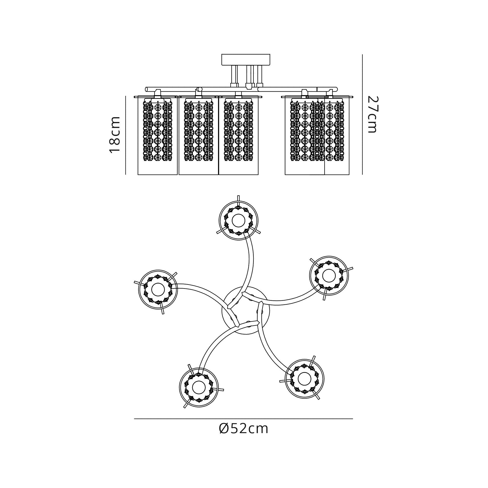 Luminosity Designs - Shower Semi Flush Ceiling Light - Luminosity Designs Ltd