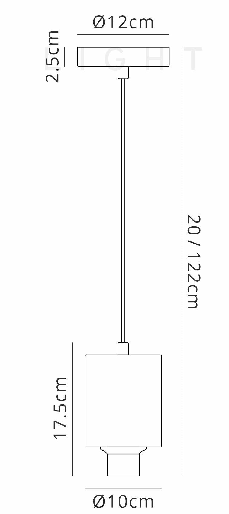 Luminosity Designs - Single Pendant For Meld Light - NO GLASS - Luminosity Designs Ltd