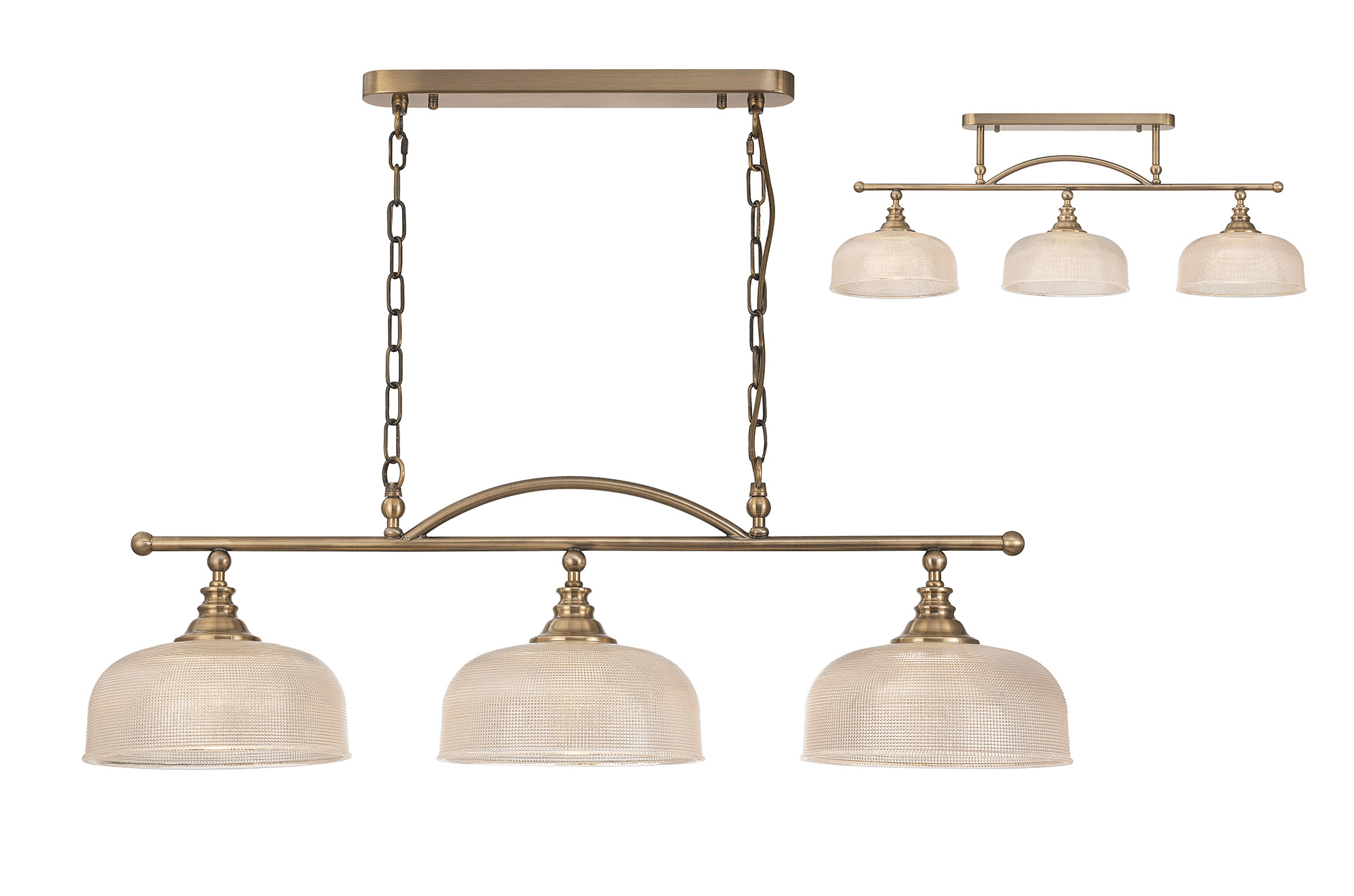 Luminosity Designs - Sledmere 3 Light Bar (Converts to Semi Flush) - Luminosity Designs Ltd