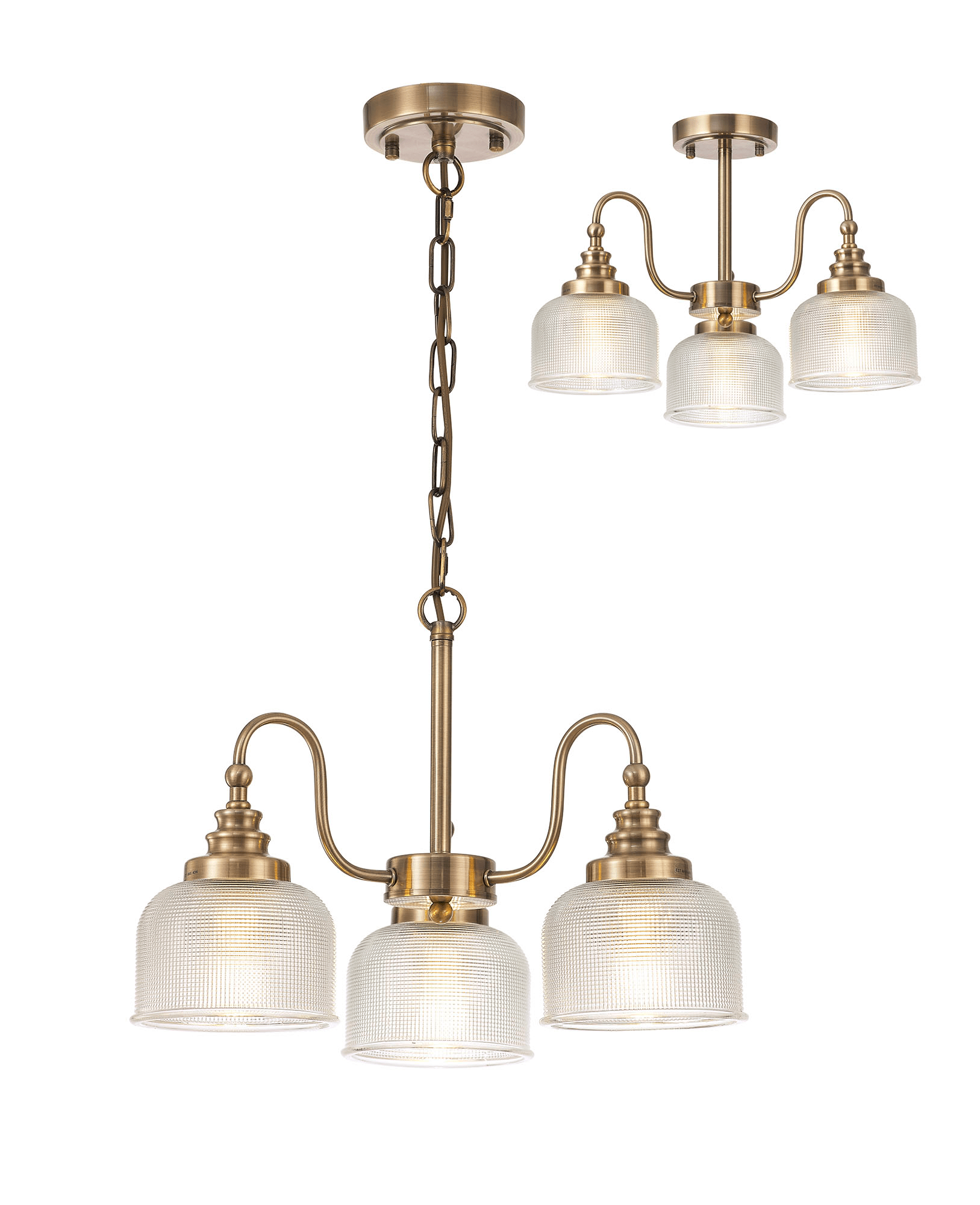 Luminosity Designs - Sledmere 3 Light (Converts to Semi Flush) - Luminosity Designs Ltd