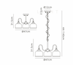 Luminosity Designs - Sledmere 3 Light (Converts to Semi Flush) - Luminosity Designs Ltd