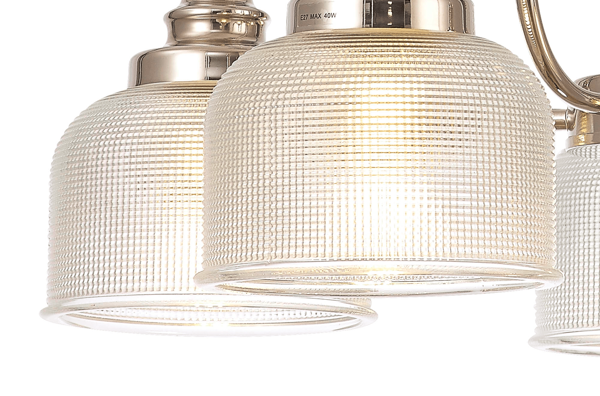 Sledmere 5 Light With E27 Lamp holders and Cut Glass Shades (Converts to Semi Flush) - Luminosity Designs Ltd