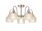 Sledmere 5 Light With E27 Lamp holders and Cut Glass Shades (Converts to Semi Flush) - Luminosity Designs Ltd