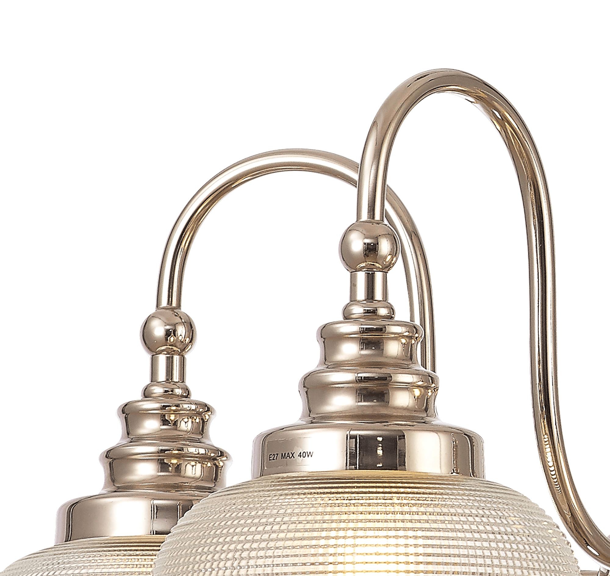 Sledmere 5 Light With E27 Lamp holders and Cut Glass Shades (Converts to Semi Flush) - Luminosity Designs Ltd