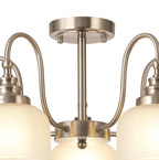 Sledmere 5 Light With E27 Lamp holders and Cut Glass Shades (Converts to Semi Flush) - Luminosity Designs Ltd