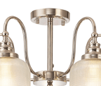 Sledmere 5 Light With E27 Lamp holders and Cut Glass Shades (Converts to Semi Flush) - Luminosity Designs Ltd