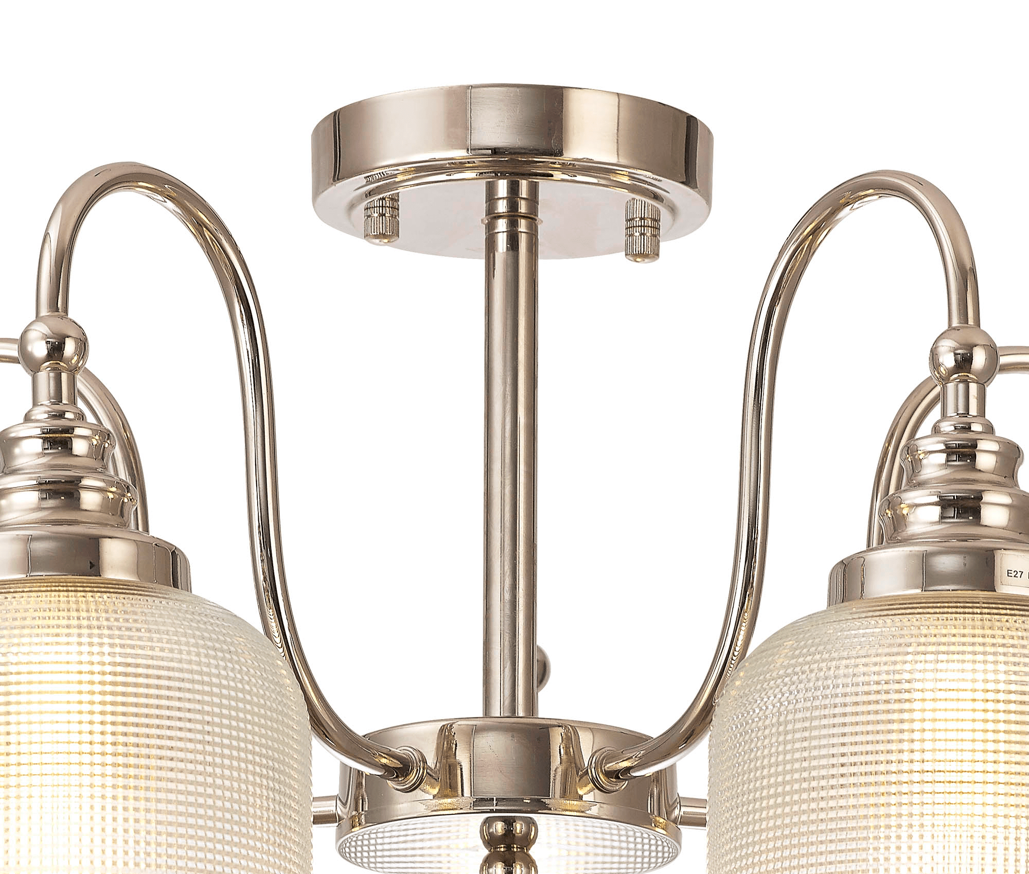 Sledmere 5 Light With E27 Lamp holders and Cut Glass Shades (Converts to Semi Flush) - Luminosity Designs Ltd