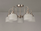 Sledmere 5 Light With E27 Lamp holders and Cut Glass Shades (Converts to Semi Flush) - Luminosity Designs Ltd