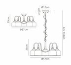 Sledmere 5 Light With E27 Lamp holders and Cut Glass Shades (Converts to Semi Flush) - Luminosity Designs Ltd