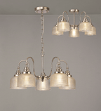 Sledmere 5 Light With E27 Lamp holders and Cut Glass Shades (Converts to Semi Flush) - Luminosity Designs Ltd