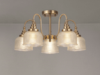 Sledmere 5 Light With E27 Lamp holders and Cut Glass Shades (Converts to Semi Flush) - Luminosity Designs Ltd