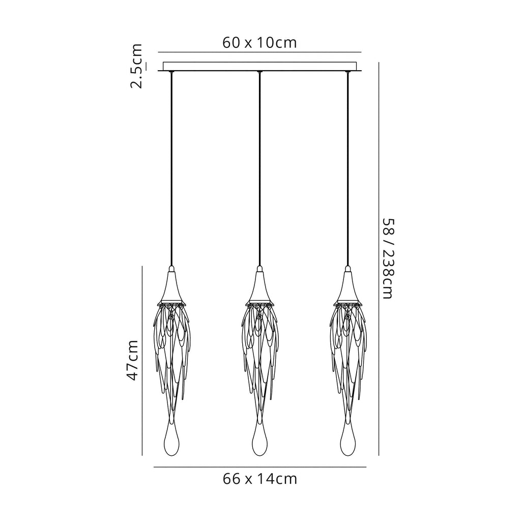 Luminosity Designs - Solstice Multi Pendant 3 Light Bar - Luminosity Designs Ltd
