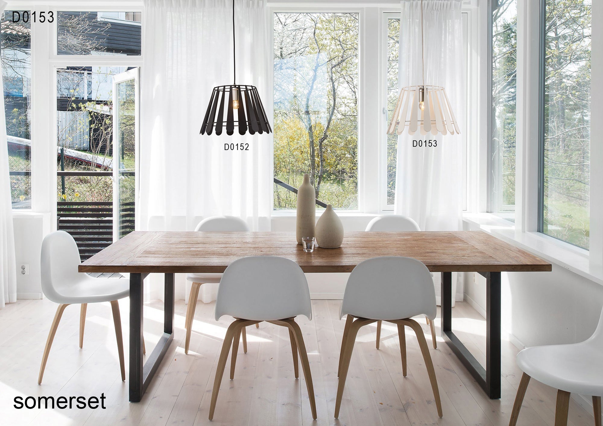 inspired - Somerset Slatted Designer Pendant - Luminosity Designs Ltd