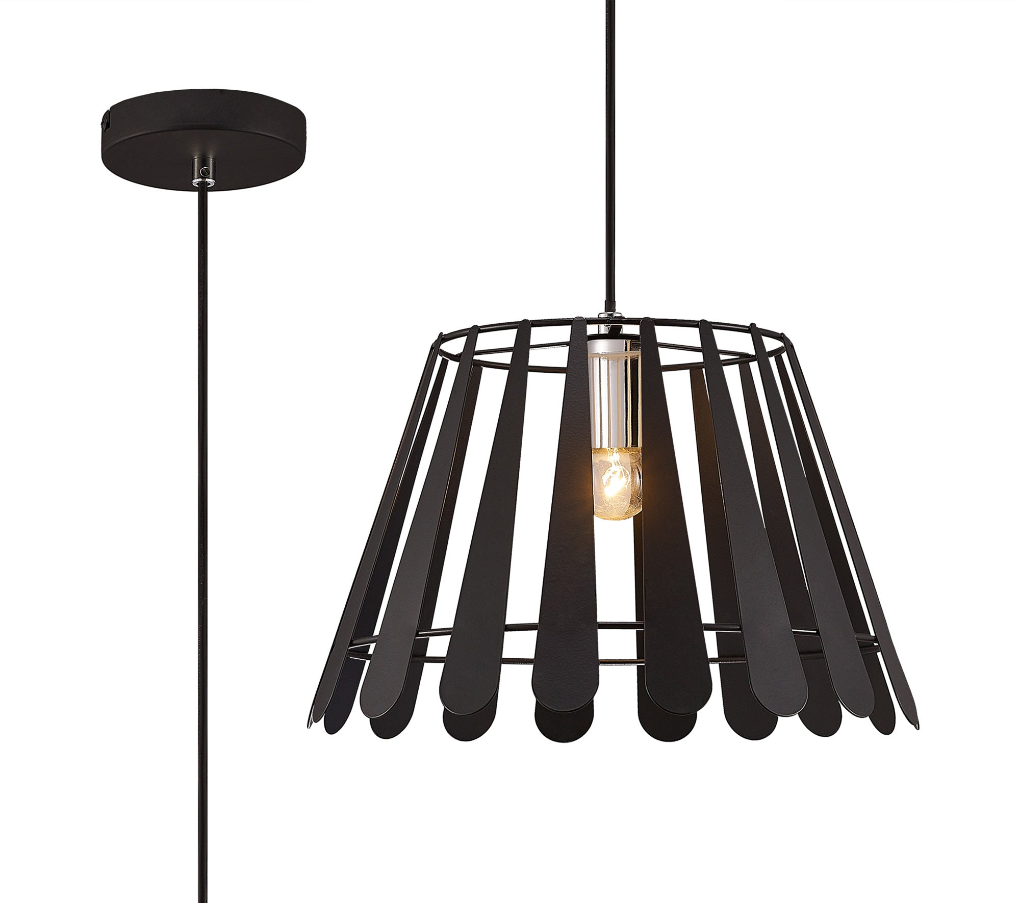 inspired - Somerset Slatted Designer Pendant - Luminosity Designs Ltd
