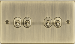 Knightsbridge - Squared Edge 4G 2 Way Toggle Switch - Luminosity Designs Ltd