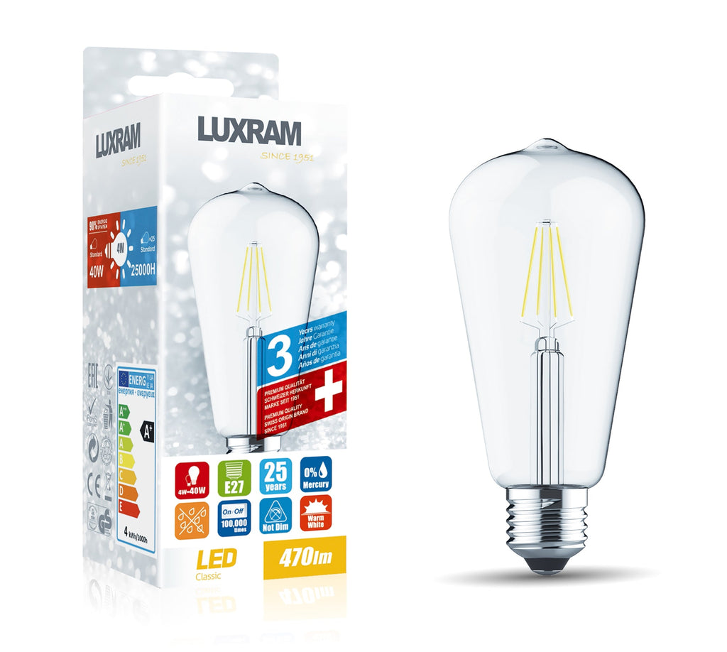 Crompton - ST64 Pear LED Filament Bulb - Luminosity Designs Ltd