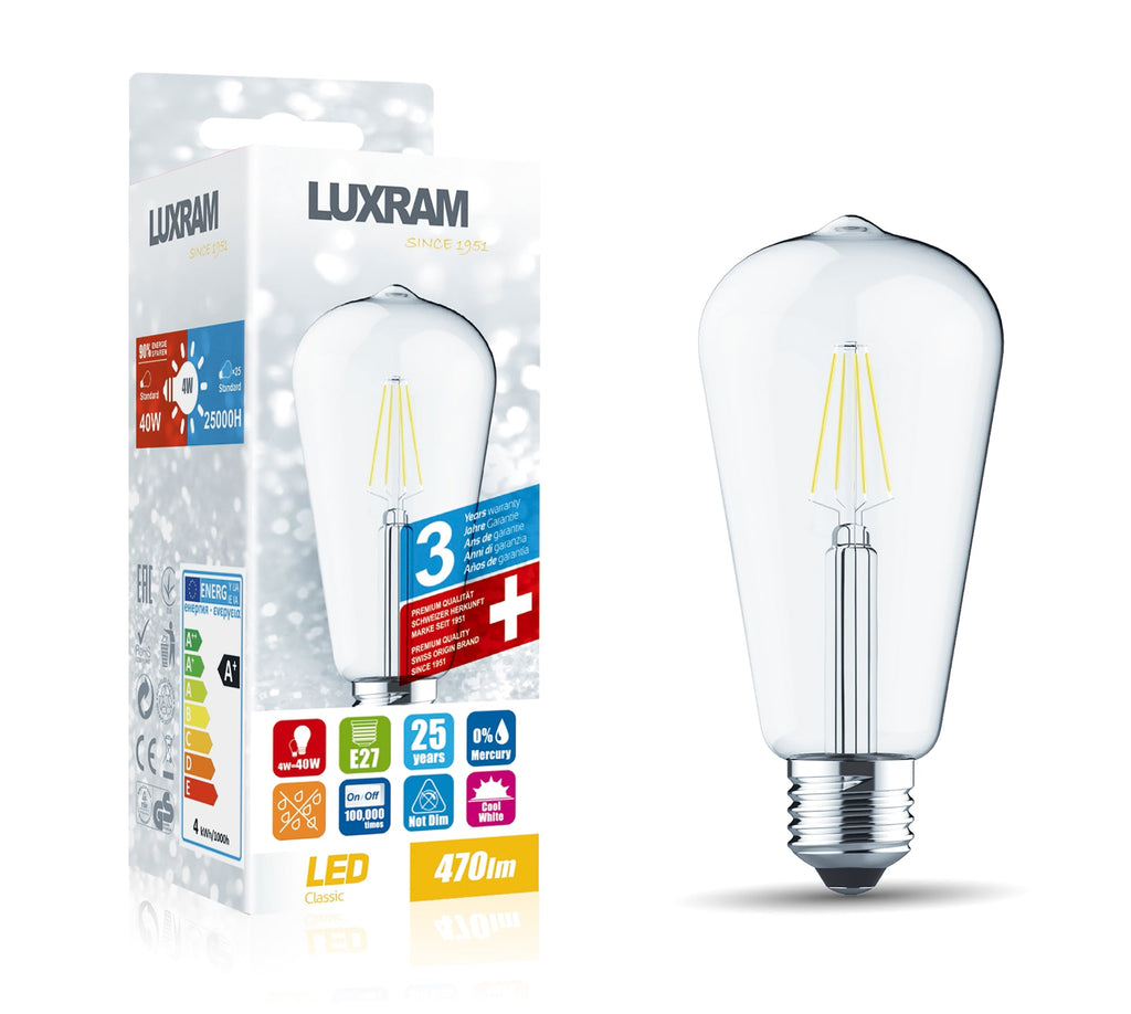 Crompton - ST64 Pear LED Filament Bulb - Luminosity Designs Ltd