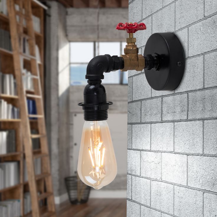 Minisun - Steampunk Tap Style Wall Light - Luminosity Designs Ltd
