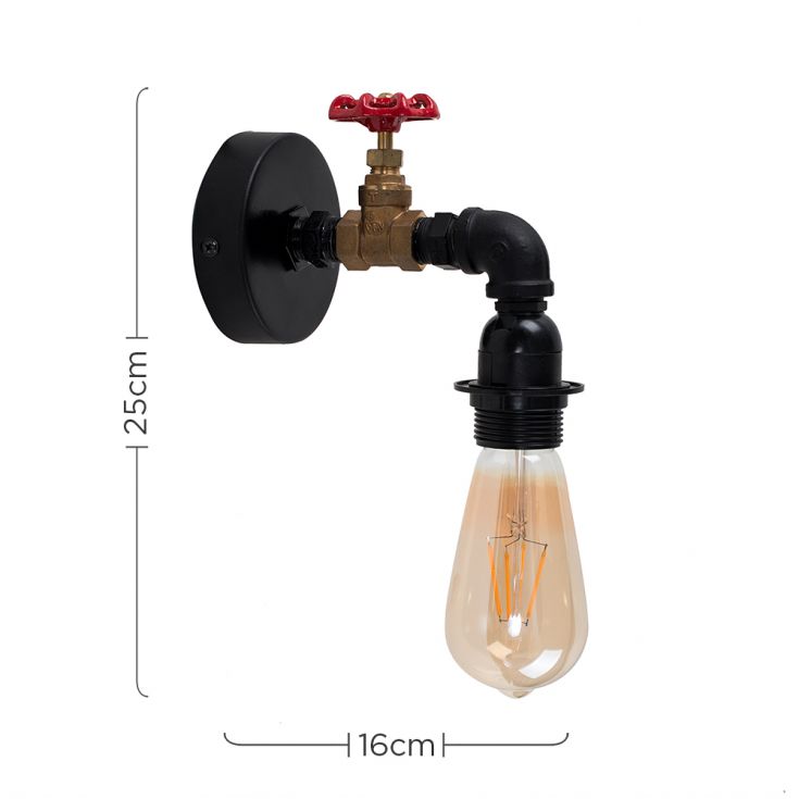 Minisun - Steampunk Tap Style Wall Light - Luminosity Designs Ltd