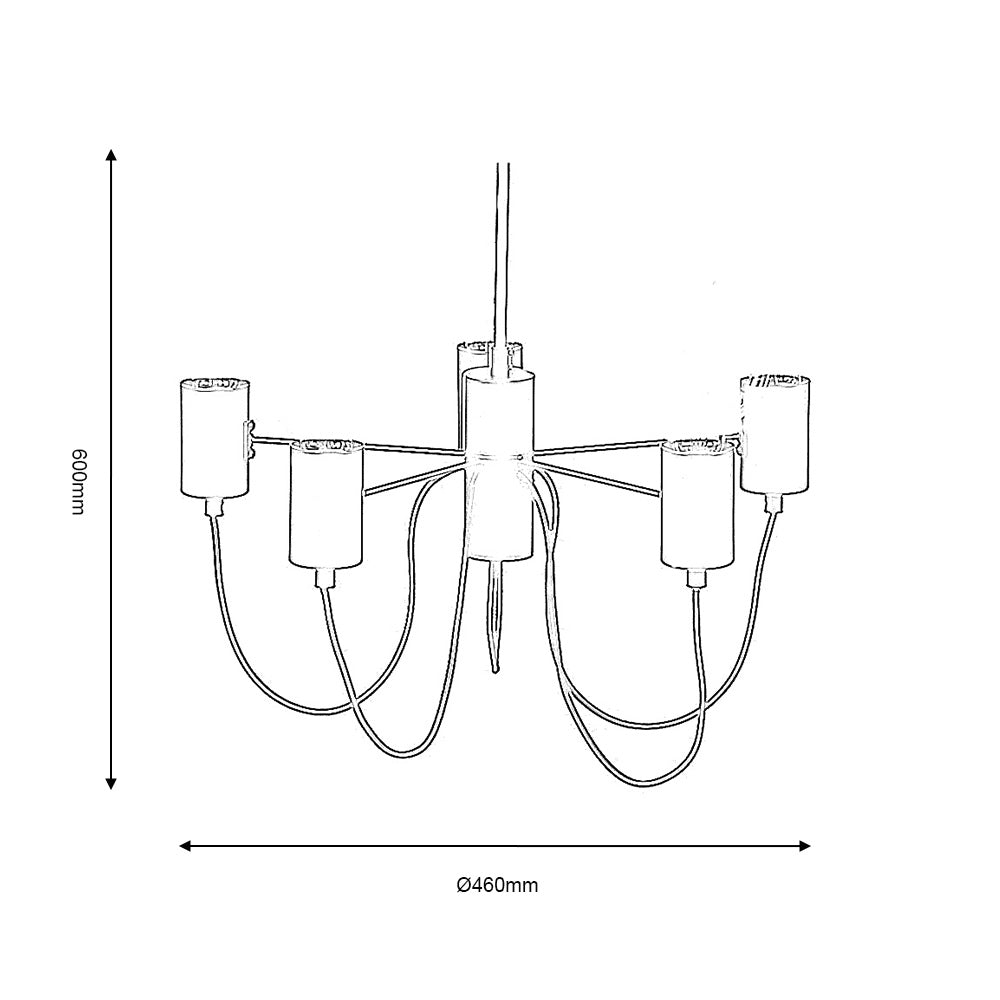 Oaks Lighting - Tala Modern 5 Light Chandelier - Luminosity Designs Ltd