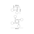 Luminosity Designs - Tesla 5 Light Semi Flush - Luminosity Designs Ltd