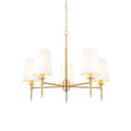 Luminosity Designs - The Savoy 5 Light Fitting With Natural Linen Shades E14 - Luminosity Designs Ltd