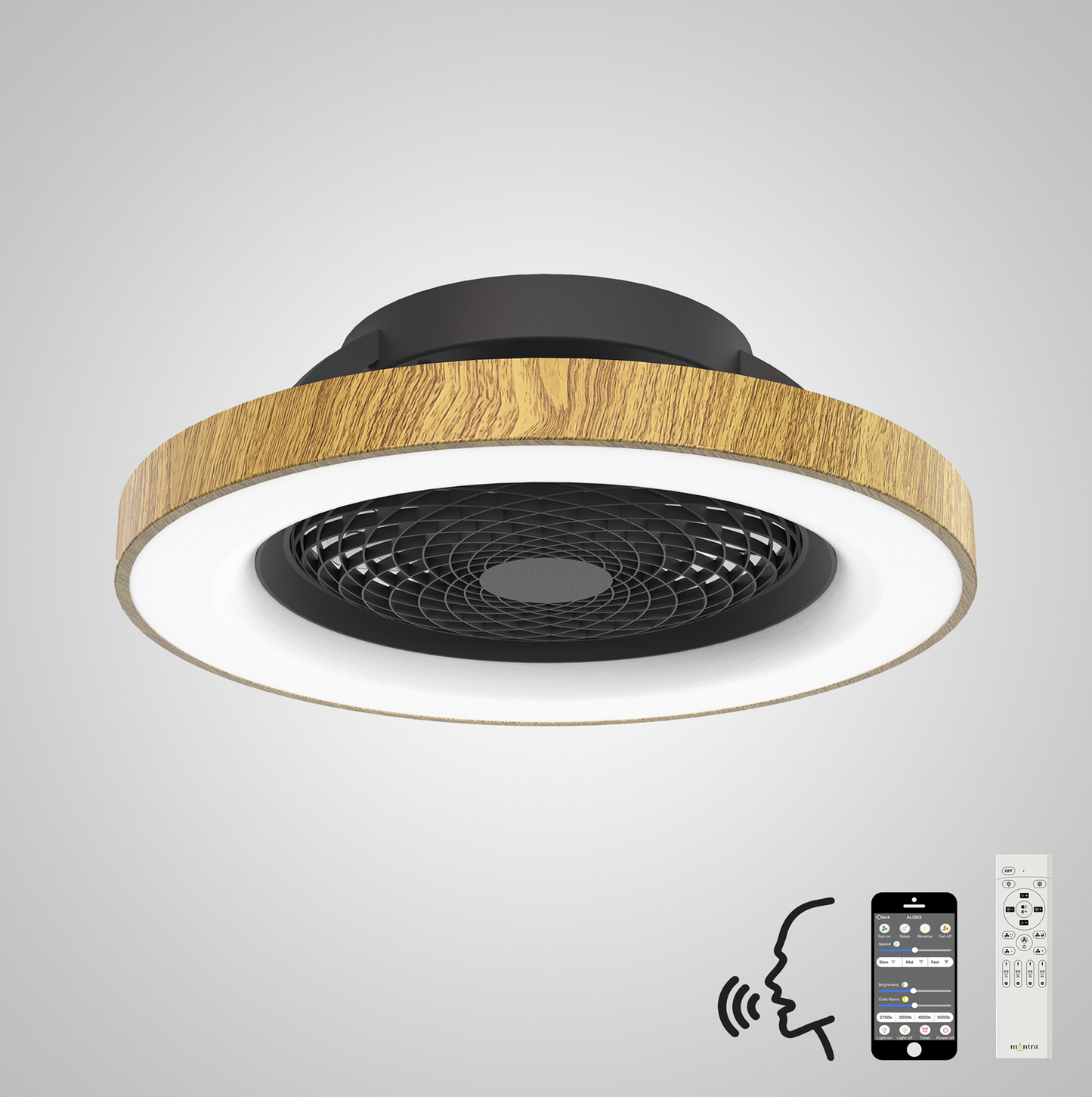 Tibet LED Dimmable Ceiling Light With Built-In Fan - Remote Control, APP & Alexa/Google Voice Control,