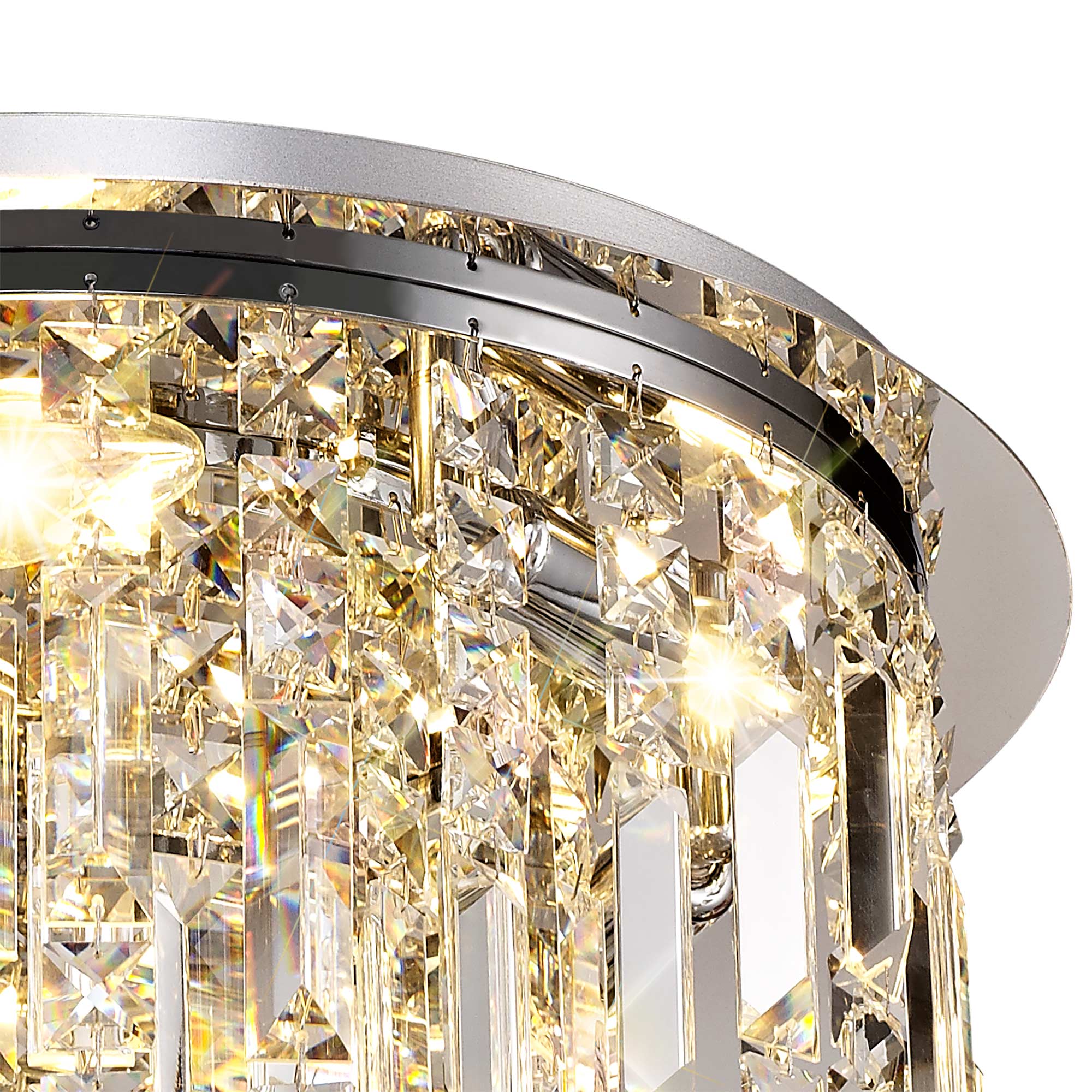 Cruise Round Crystal 45cm Round Flush Chandelier, 5 Light E14