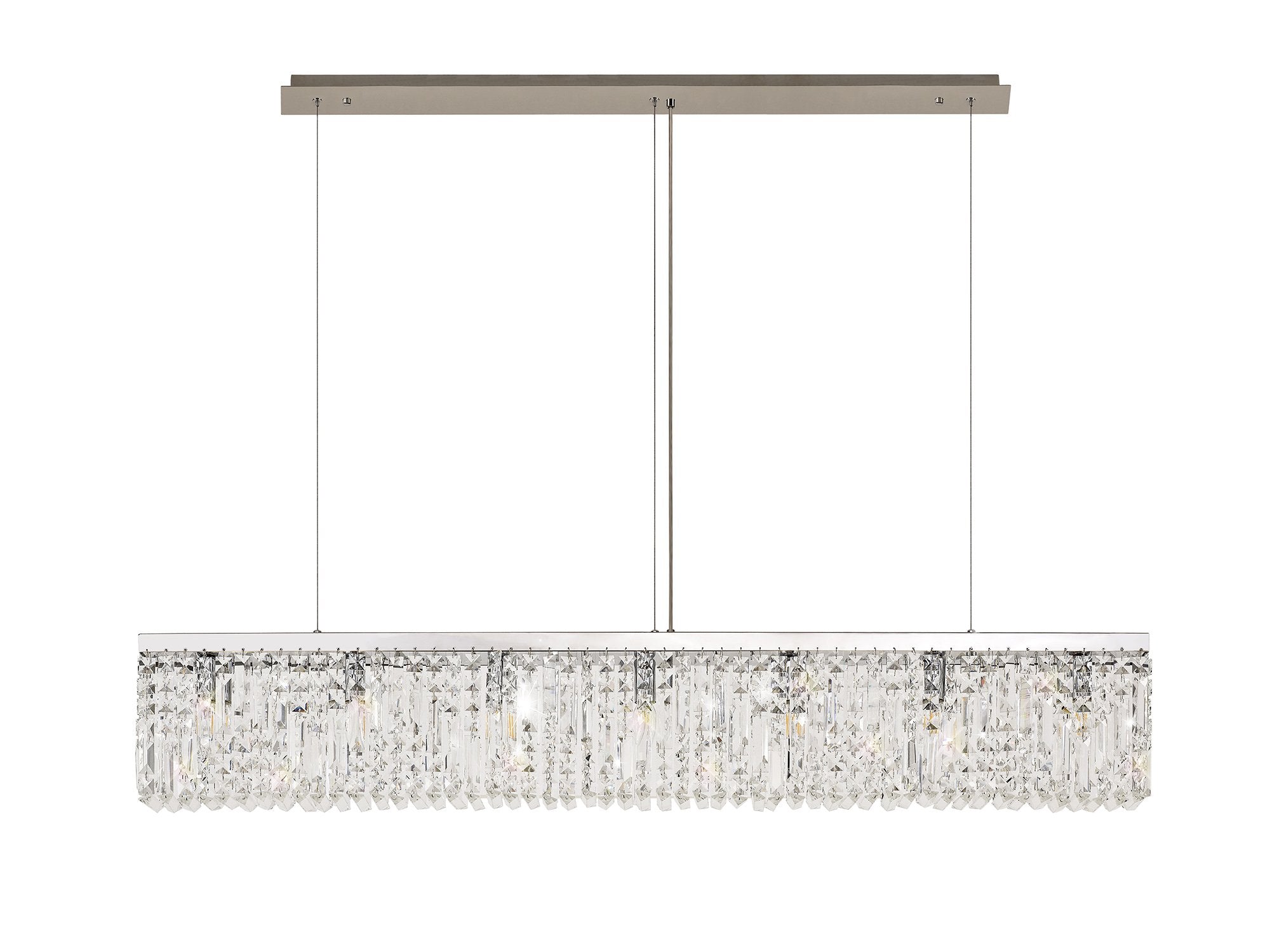 Cruise Rectangular Pure Crystal 138x9cm Linear Pendant Chandelier, 7 Light E14