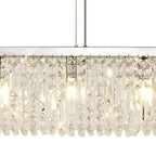 Cruise Rectangular Pure Crystal 102x9cm Linear Pendant Chandelier, 5 Light E14