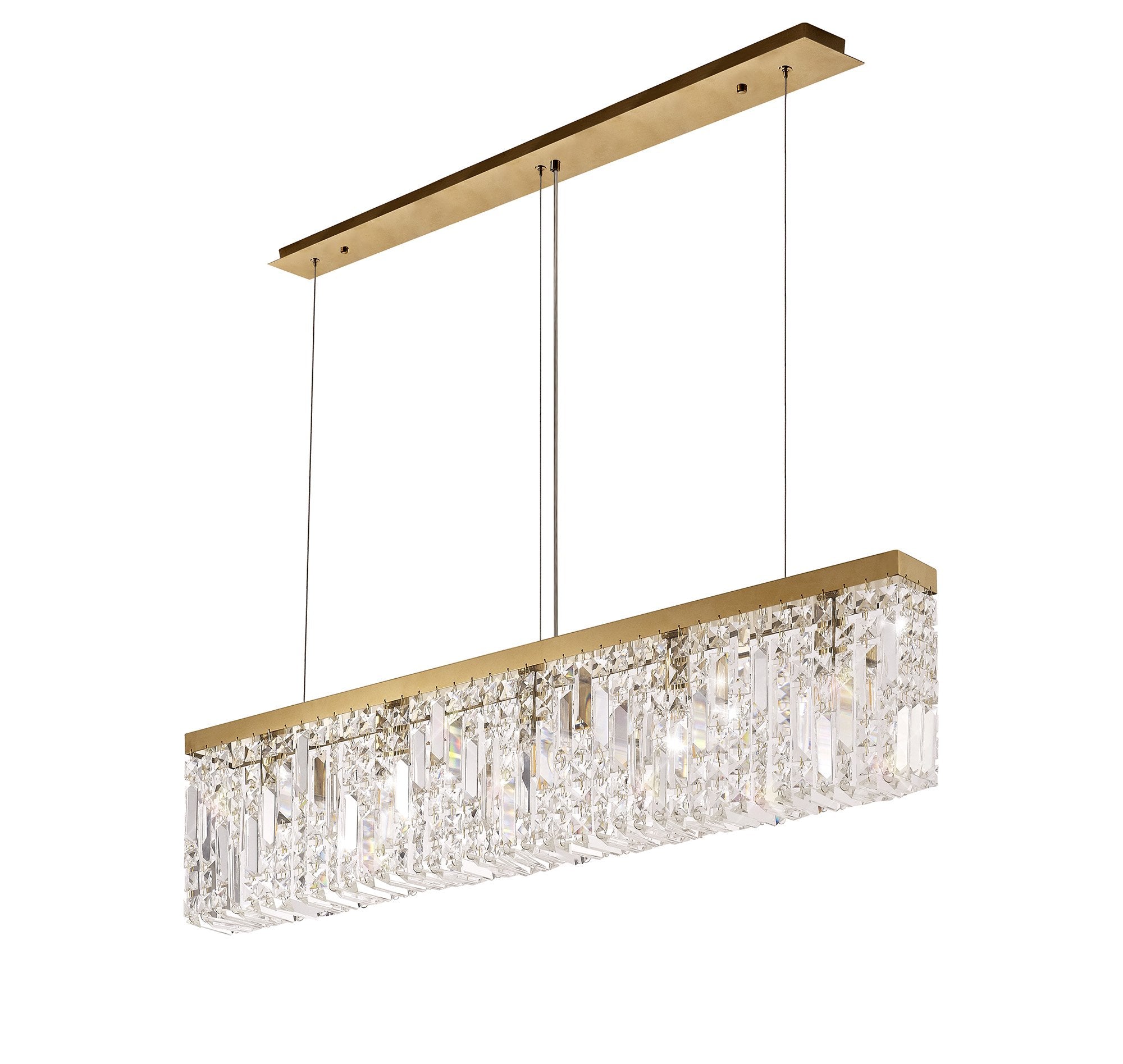 Cruise Rectangular Pure Crystal 102x9cm Linear Pendant Chandelier, 5 Light E14