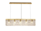 Cruise Rectangular Pure Crystal 102x9cm Linear Pendant Chandelier, 5 Light E14