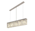 Cruise Rectangular Pure Crystal 102x9cm Linear Pendant Chandelier, 5 Light E14