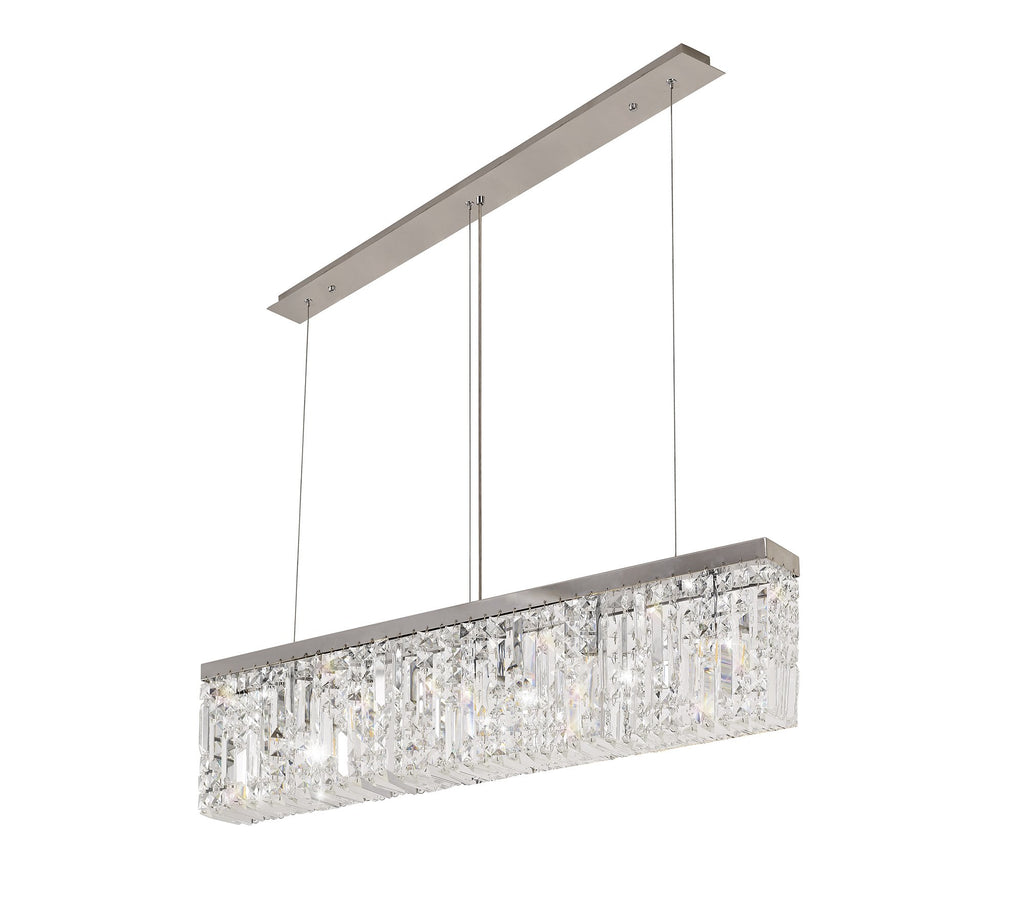 Cruise Rectangular Pure Crystal 102x9cm Linear Pendant Chandelier, 5 Light E14