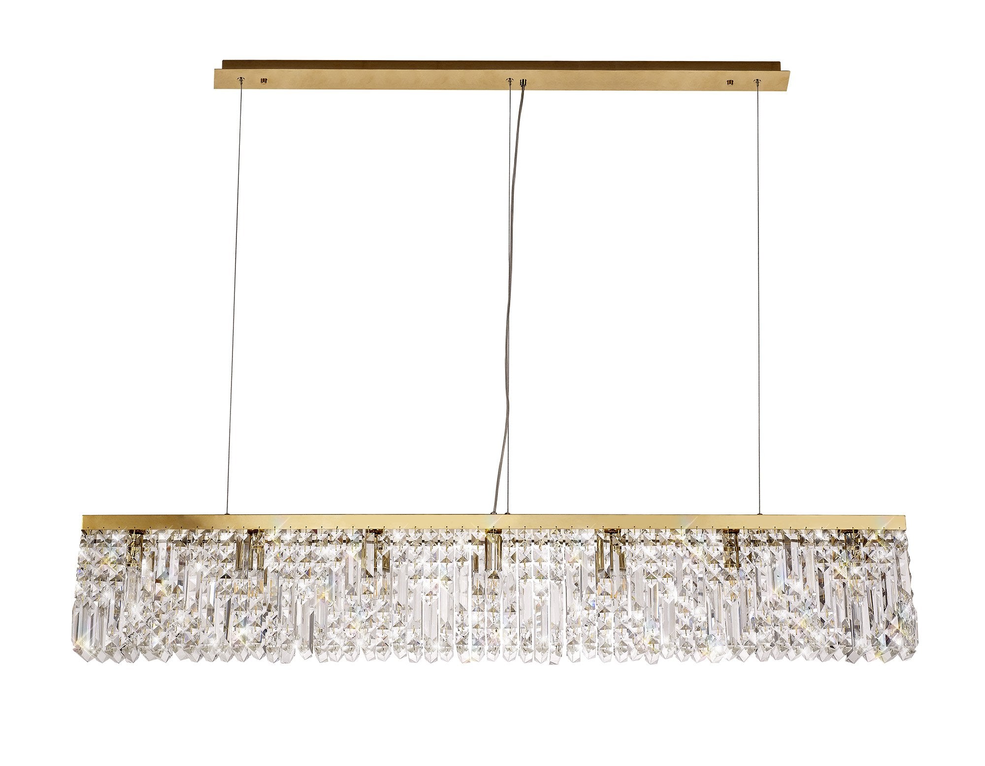 Cruise Rectangular Pure Crystal 138x9cm Linear Pendant Chandelier, 7 Light E14
