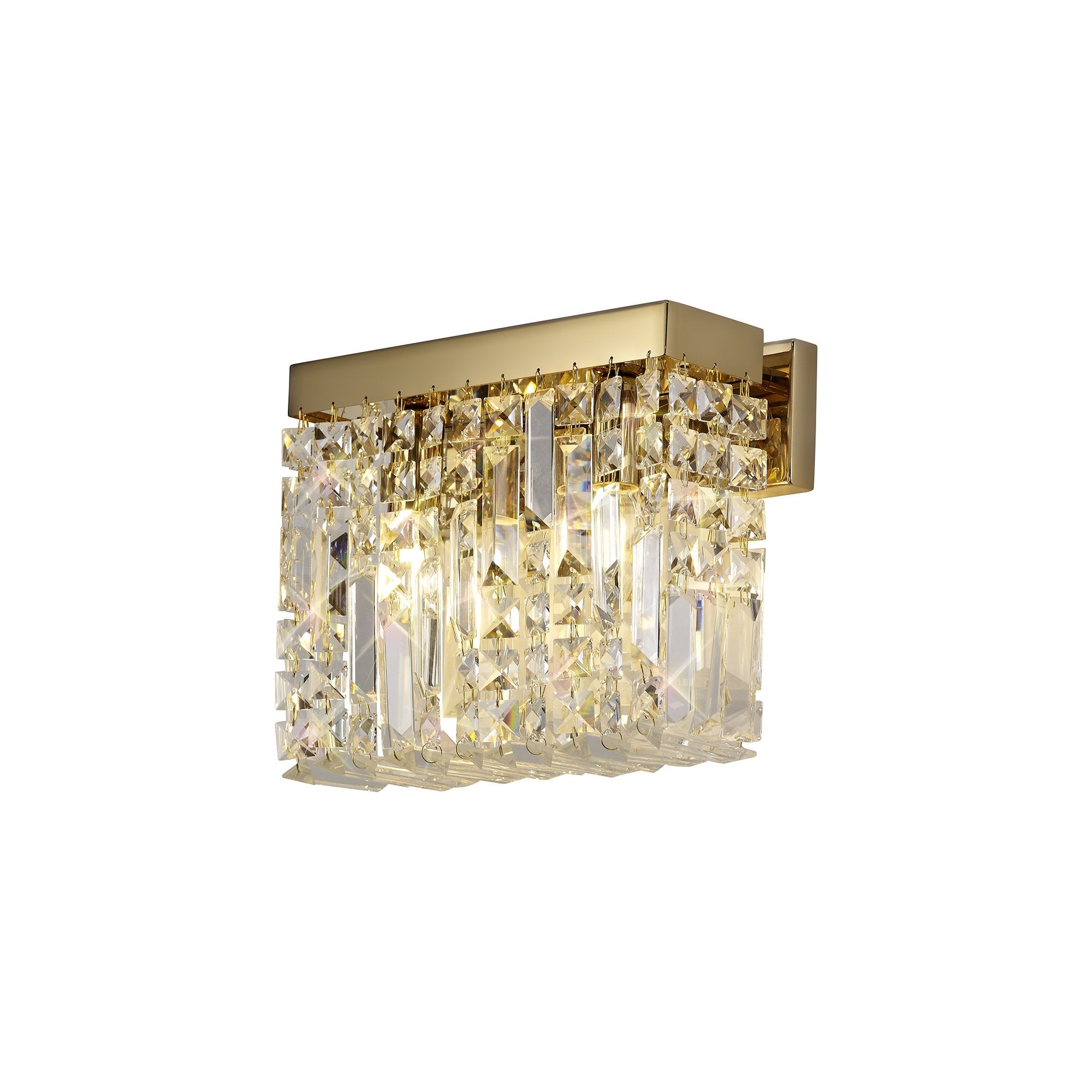 Cruise Crystal 29x13cm Rectangular Small Wall Lamp, 2 Light E14