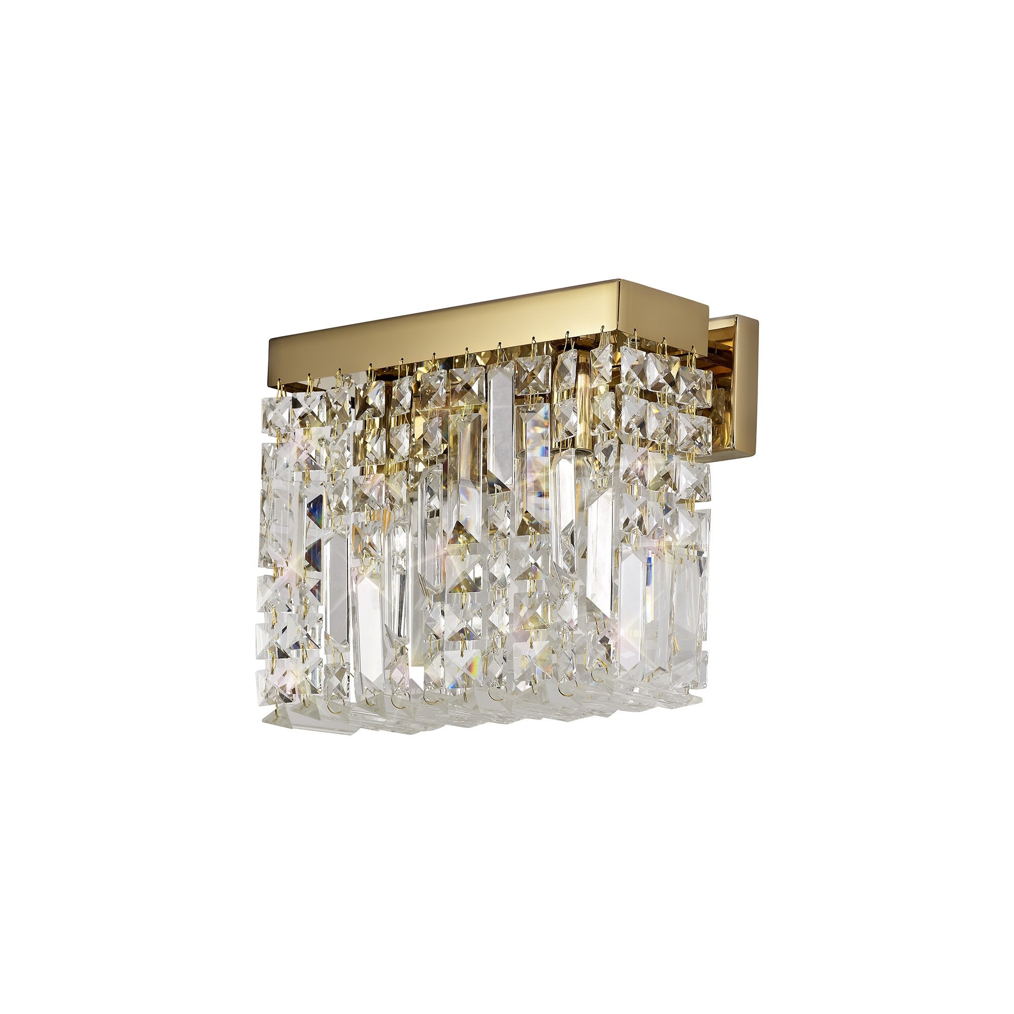 Cruise Crystal 29x13cm Rectangular Small Wall Lamp, 2 Light E14