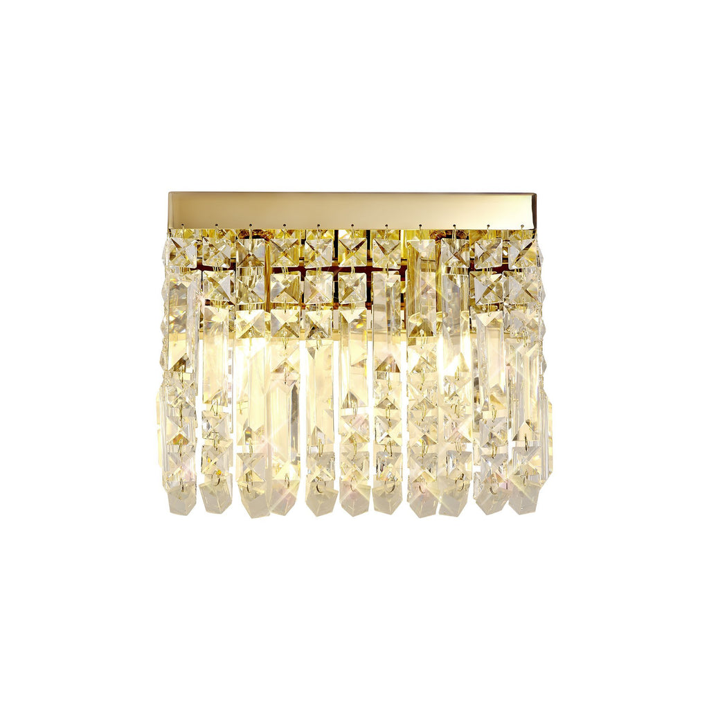 Cruise Crystal 29x13cm Rectangular Small Wall Lamp, 2 Light E14