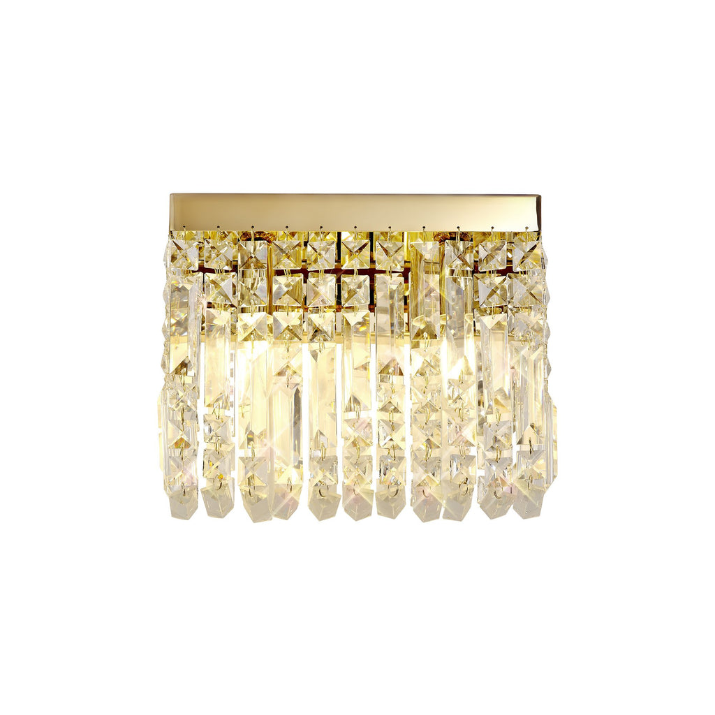 Cruise Crystal 29x13cm Rectangular Small Wall Lamp, 2 Light E14