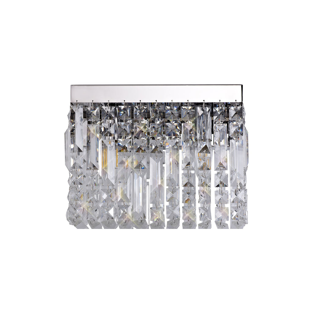 Cruise Crystal 29x13cm Rectangular Small Wall Lamp, 2 Light E14