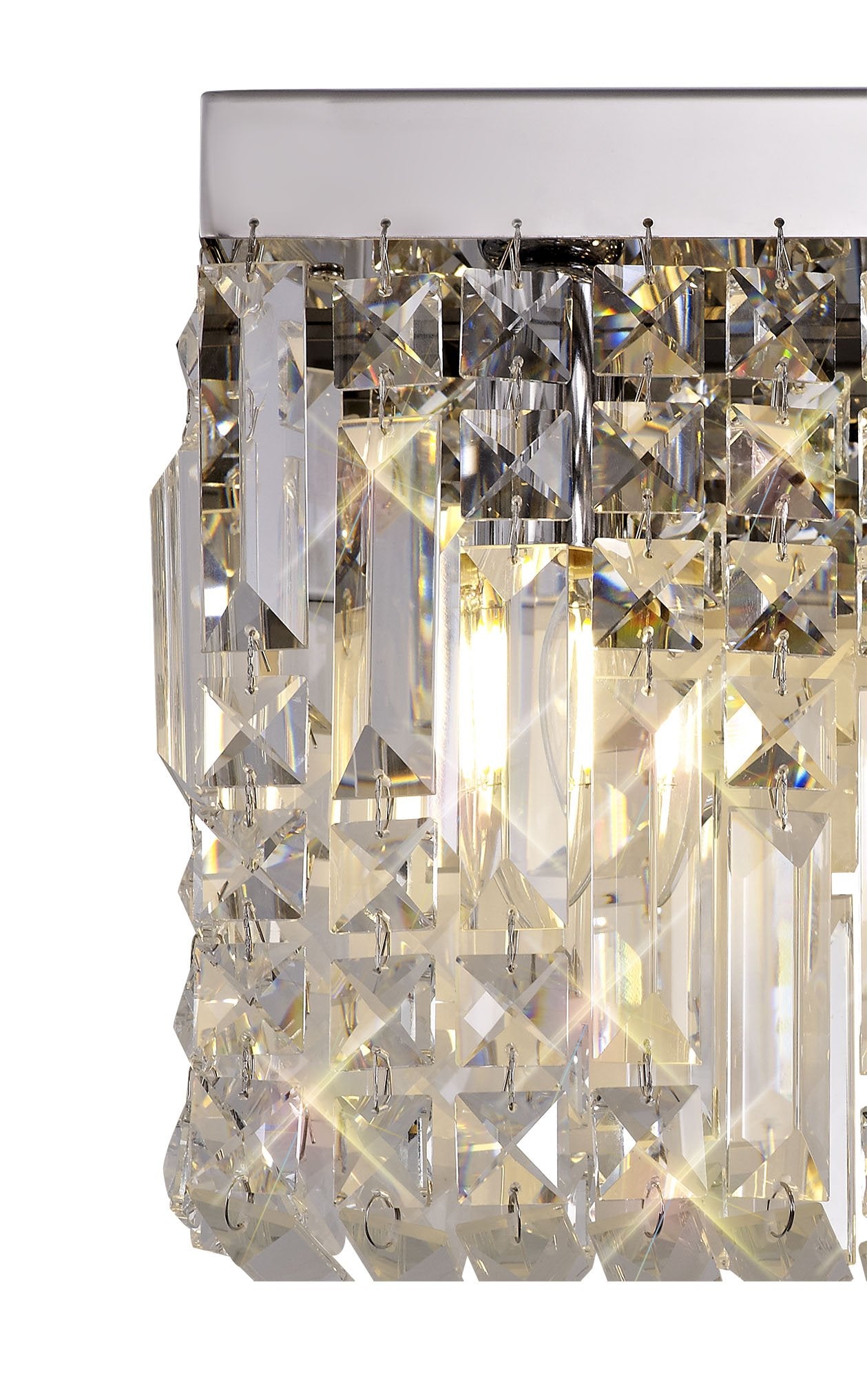 Cruise Crystal 29x13cm Rectangular Small Wall Lamp, 2 Light E14