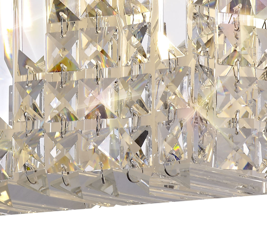 Cruise Crystal 29x13cm Rectangular Small Wall Lamp, 2 Light E14