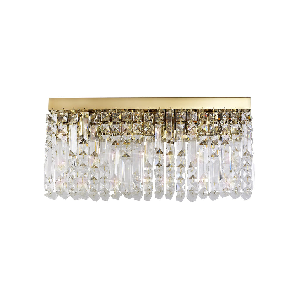 Cruise Crystal 29x13cm Rectangular Small Wall Lamp, 2 Light E14