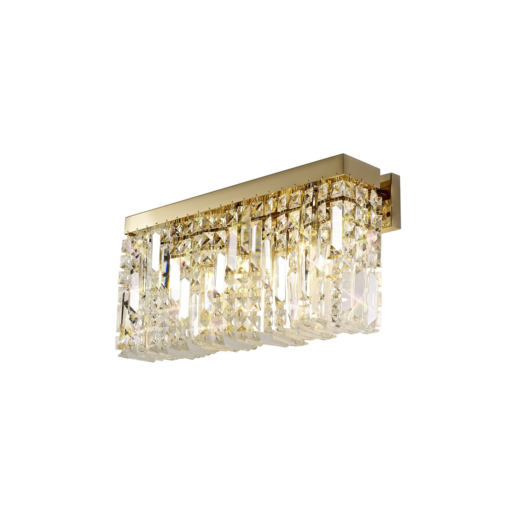 Cruise Crystal 29x13cm Rectangular Small Wall Lamp, 2 Light E14