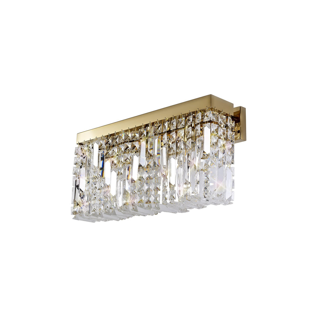 Cruise Crystal 29x13cm Rectangular Small Wall Lamp, 2 Light E14