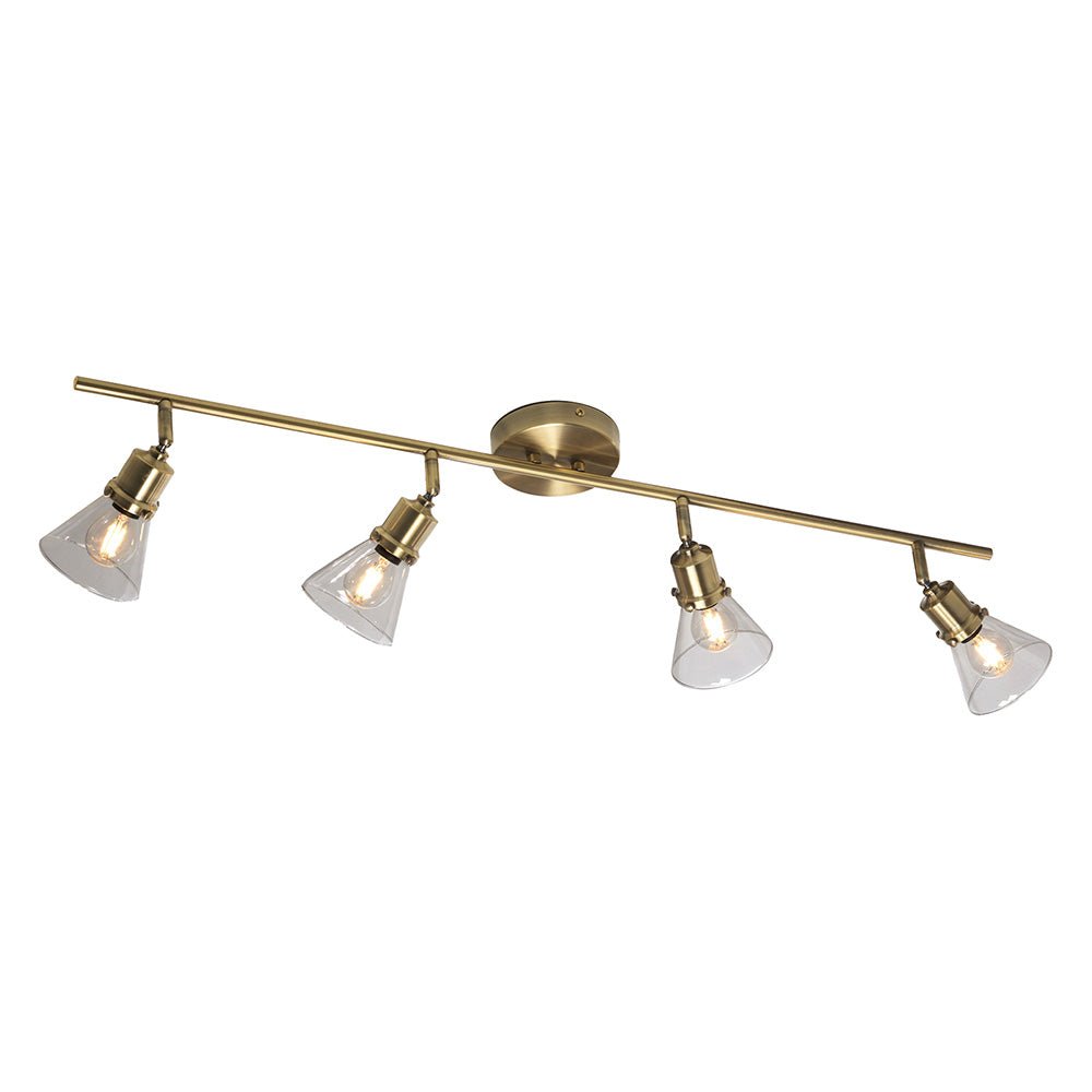 Oaks Lighting - Torne Metal and Clear Quad Spotlight Bar - Luminosity Designs Ltd